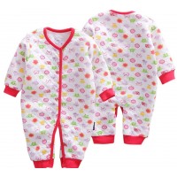 空氣棉嬰兒秋冬連身衣 - 紅色動物園